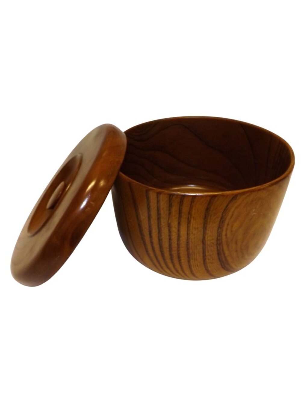 Matcha Tea Caddy Bowl With Lid Natsume Zelkova Wood Made in Japan See Video